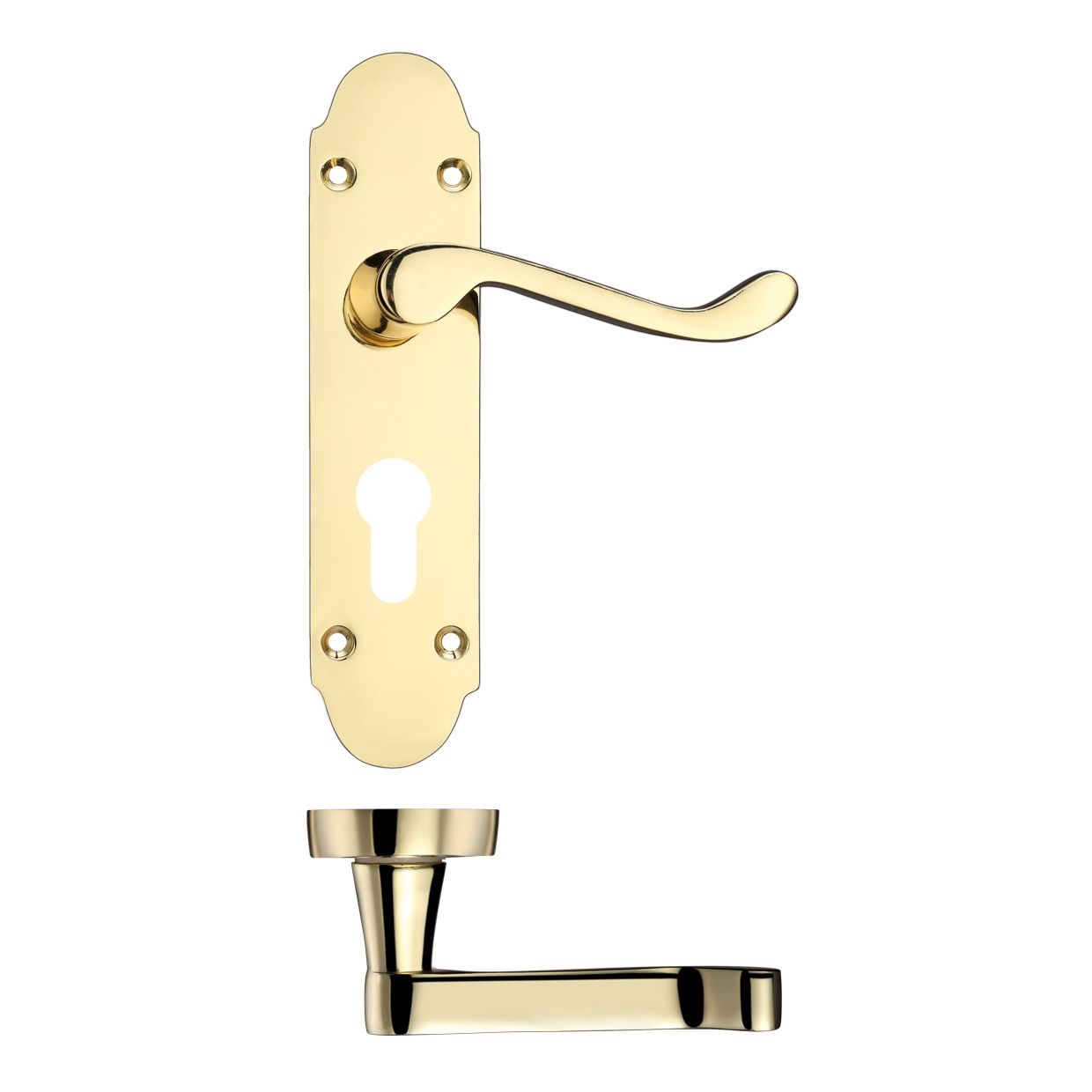 Project Oxford Lever on Europrofile Lock Backplate - 168mm x 42mm