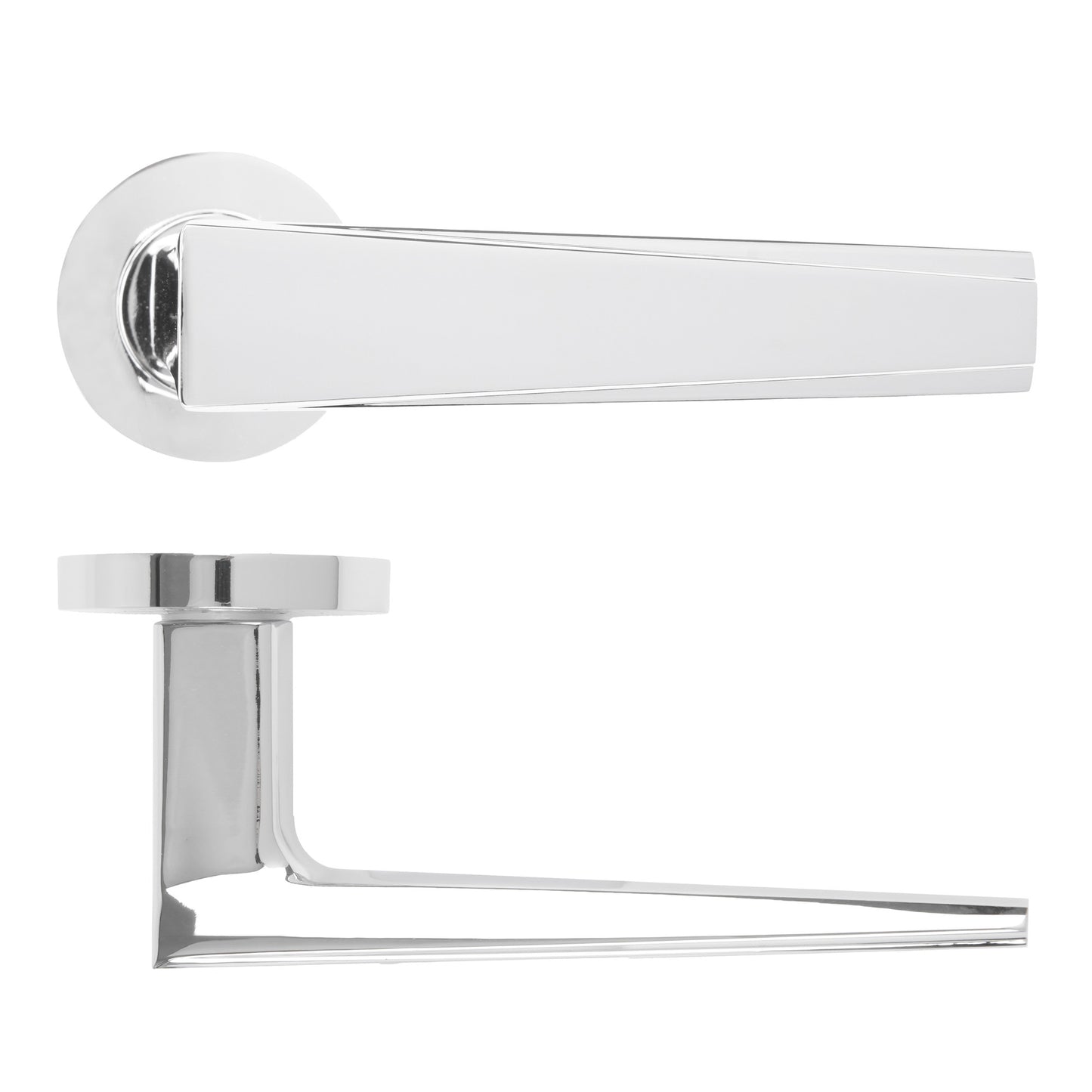 Veloce Lever Handle on Round Rose