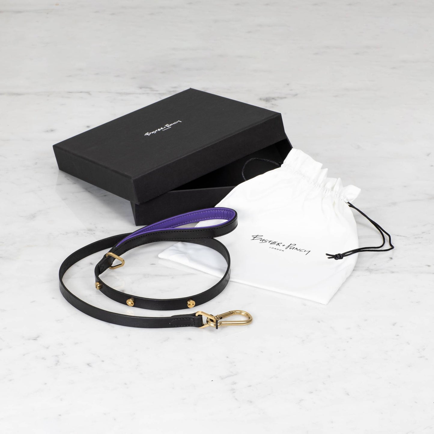 Buster + Punch Dog Lead / Cross / Black / Purple