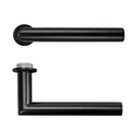 Lugano Lever on 32mm Round Mini Rose PVD Black Love Handles uk