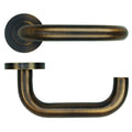 Maggiore Lever on Round Rose Antique Brass Love Handles uk