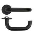 Maggiore Lever on 4mm Round Slim Sprung Rose Powder Coat Black Love Handles uk