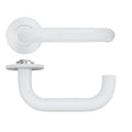 Maggiore Lever on 4mm Round Slim Sprung Rose Powder Coat White Love Handles uk