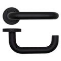 Maggiore Lever on Round Rose Powder Coat Black Love Handles uk