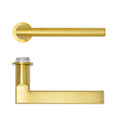 Varese Lever on 32mm Round Mini Rose PVD Satin Brass Love Handles uk