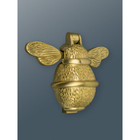 Brass Bumble Bee Door Knocker - Satin Brass Finish - Brass bee