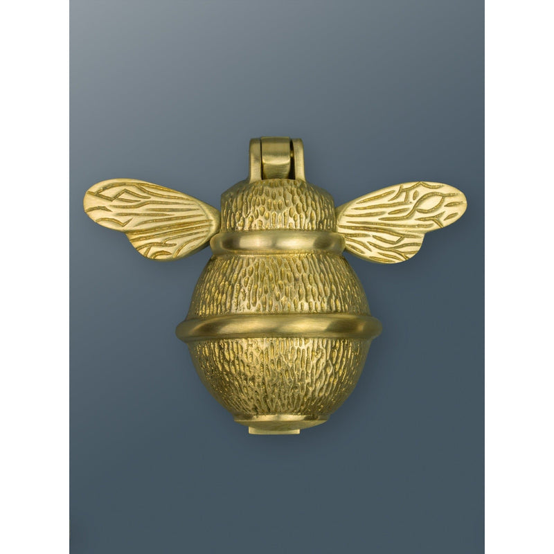 Brass Bumble Bee Door Knocker - Satin Brass Finish - Brass bee