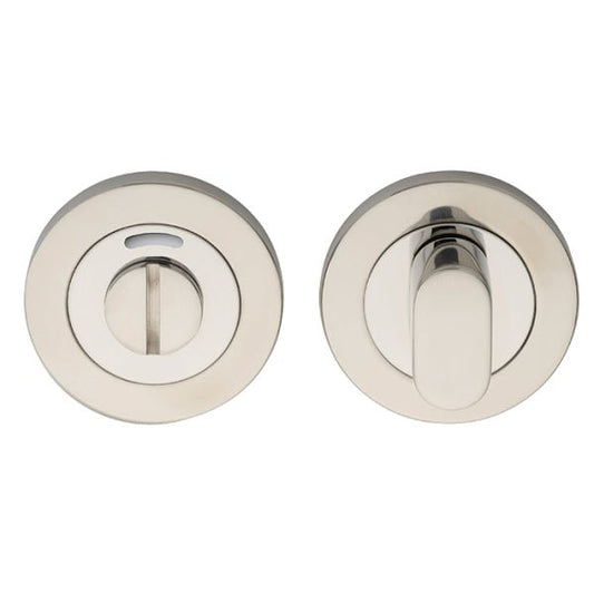 Carlisle Brass SWL Thumbturn in polished chrome finish, featuring a round design with a simple thumbturn mechanism and a matching circular plate for secure locking.