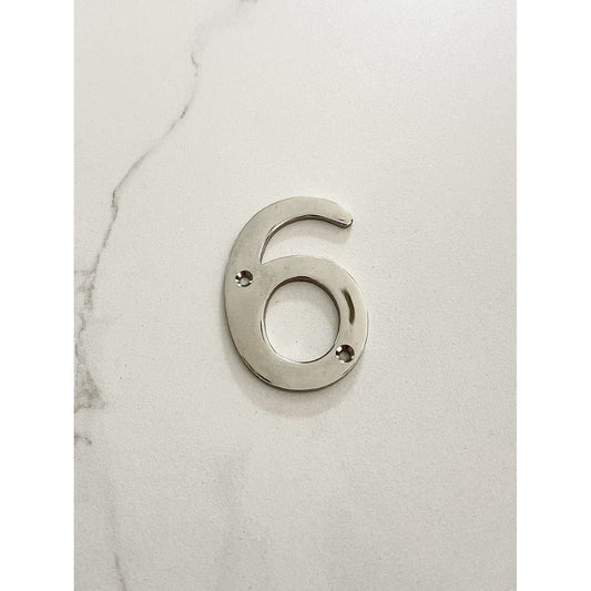 Brass bee 0-9 Screw Fixing Numerals in Nickel Finish - Brass bee