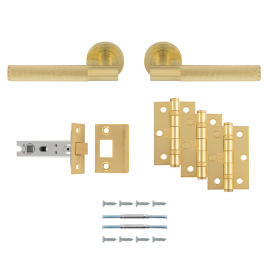 Carlisle Brass Lagos Knurled Door Handle Pack — Lever, Latch & Hinges (5 Finishes)