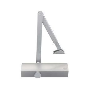 Size 2-5 Door Closer c/w Back Check & Delayed Action - Silver Flat Arm and Body (P.A Bracket Inc) Silver Cover