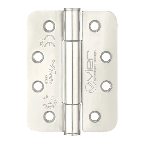 Grade 14 Concealed Bearing Hinge With Radius Corners - 102 x 76 x 3mm - Polished Stainless Steel