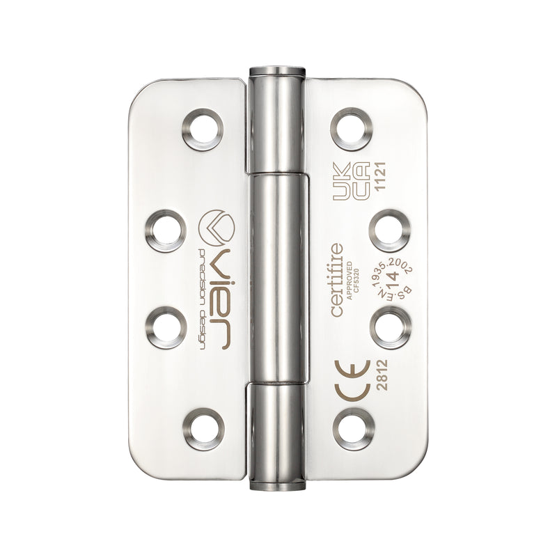 Grade 14 Concealed Bearing Hinge Stainless Steel Radius - Grade 201 - 102 x 76 x 3mm