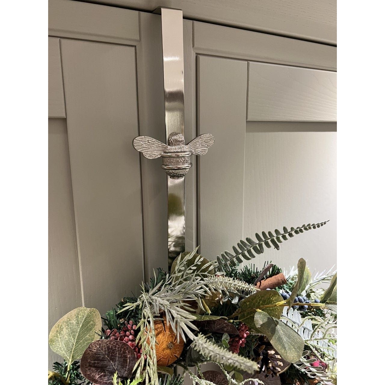 Brass bee Wreath Hanger - Chrome Finish - Brass bee
