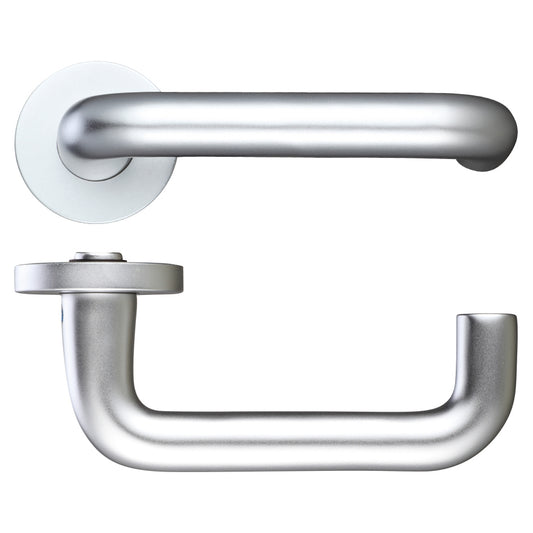 19mm Return to Door Lever on Round Screw-on Rose - 53mm Dia