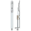 Zoo Hardware Lever Action Flush Bolt measuring 20 x 200mm with radius forends, featuring a silver finish and durable metal construction. The image shows both the front and side views of the bolt mechanism.
