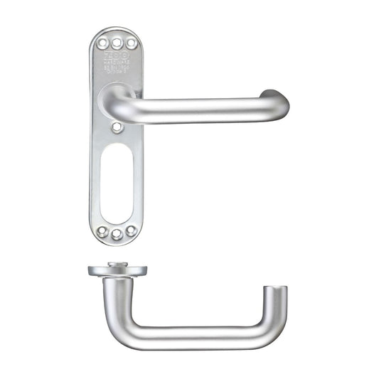 Zoo Hardware Inner Plate for Architectural Aluminium in silver finish, featuring a sleek handle design mounted on a rectangular backplate with multiple screw holes, and a matching hook for secure installation.