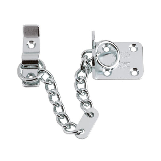 Zoo Hardware Heavy Duty Door Chain with a 200mm chain length, featuring a chrome finish and sturdy metal construction for added security.