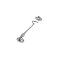 Zoo Hardware Cabin Hook (Lightweight) 6" in a silver finish, featuring a simple hook design with two mounting plates for installation, made of durable metal.