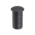 Zoo Hardware Flush Bolt Dust Socket for Concrete in stainless steel, measuring 20x38mm, features a cylindrical body with horizontal grooves and a flat top for a secure fit.