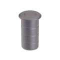 Zoo Hardware Flush Bolt Dust Socket for Concrete in stainless steel, measuring 20x38mm, features a cylindrical design with vertical grooves and a flat top.
