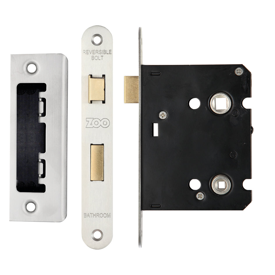 Mortice Bathroom Lock, 76mm - 57mm Centres, Radius