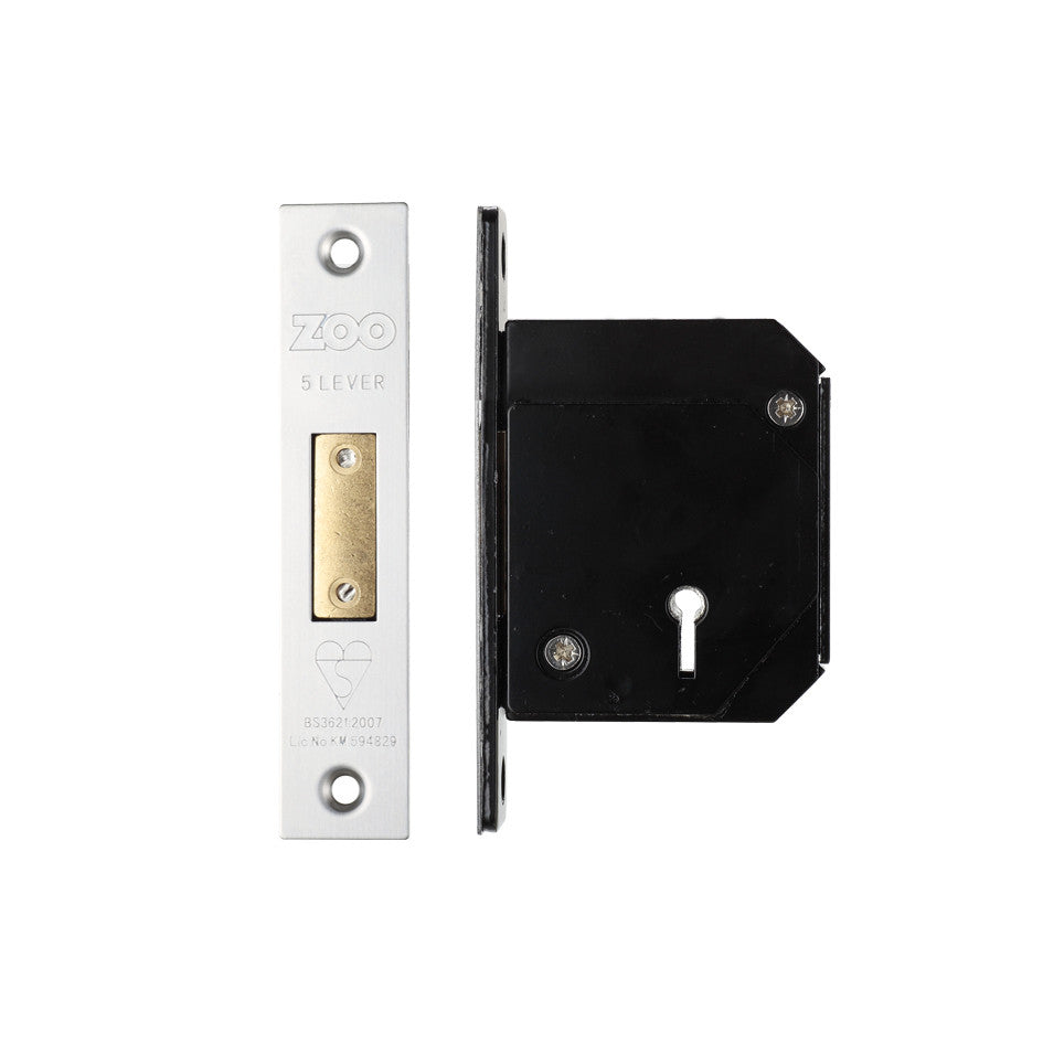 British Standard 5 Lever Deadlock – Solid Brass Deadbolt - Keyed Alike