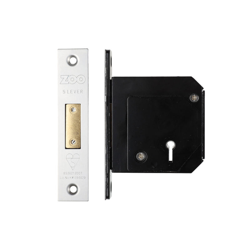 British Standard 5 Lever Deadlock – Solid Brass Deadbolt - Keyed Alike