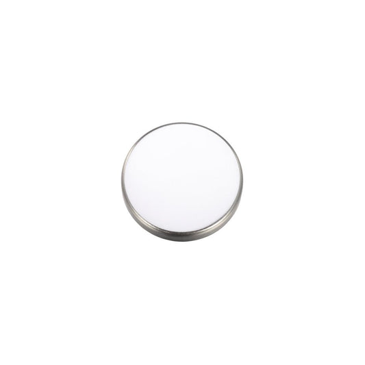 Zoo Hardware Escutcheon Blank Profile measuring 51.5mm in diameter, featuring a smooth white surface with a metallic border.