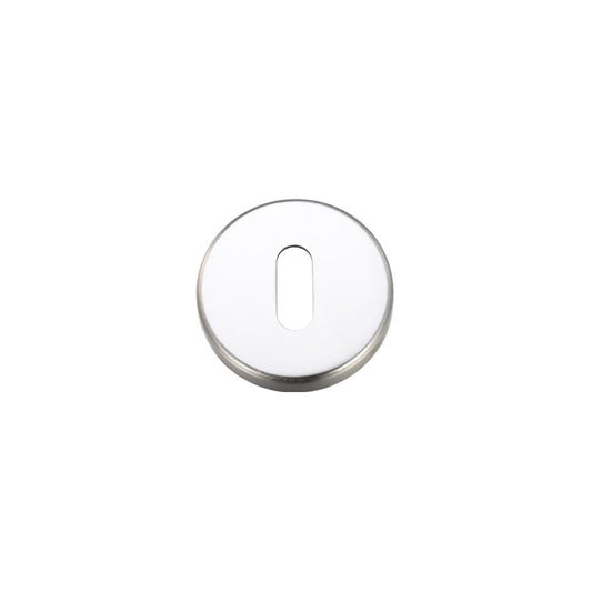 Zoo Hardware Escutcheon Standard Profile in a polished chrome finish, measuring 51.5mm in diameter with an elongated opening for key access.