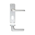Zoo Hardware Contract Aluminium Lever on Oval Profile Backplate in a silver finish, featuring a sleek lever handle mounted on an oval backplate, designed for door installation.