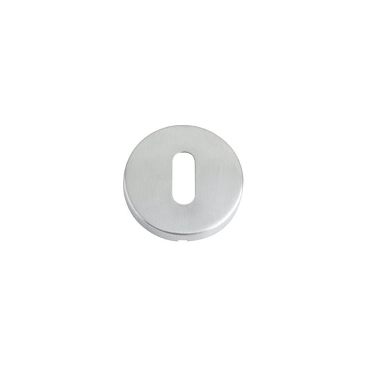 Zoo Hardware Standard Profile Escutcheon in a 52 mm diameter, made of Grade 201 stainless steel, featuring a round shape with a keyhole slot design.