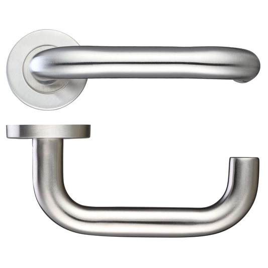 Zoo Hardware Return-to-Door Lever 19mm — Push-On 52mm Rose, Grade 201