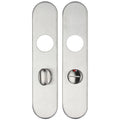 Zoo Hardware Radius Cover Plate for 19mm and 22mm Return to Door Lever on Backplate in a brushed stainless steel finish, designed to cover screw holes and fit standard door lever applications.