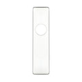 Zoo Hardware Cover Plate for 19mm Return to Door Lever on Short Backplate in a sleek design, measuring 45mm x 180mm, features a circular cutout for the latch mechanism.