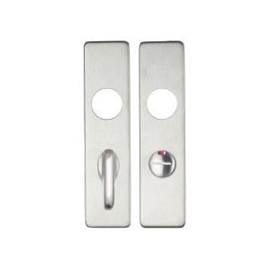 Zoo Hardware Cover Plate for 19mm Return to Door Lever on Short Backplate, measuring 45mm x 180mm, featuring a brushed stainless steel finish with a lever opening and a circular hole.
