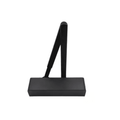 Zoo Hardware Overhead Door Closer in black, power adjustable size 2-4, featuring a matching finish armset, Fig 6 bracket, and semi radius cover for secure and controlled door closure.