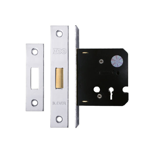 3 Lever Dead Lock 64mm Nickel Plate Love Handles uk
