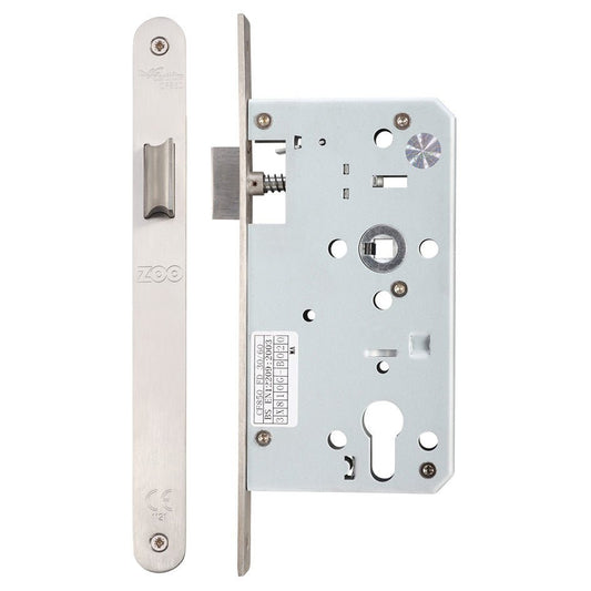 DIN Latch – Radius Forend 60mm Satin Stainless Love Handles uk