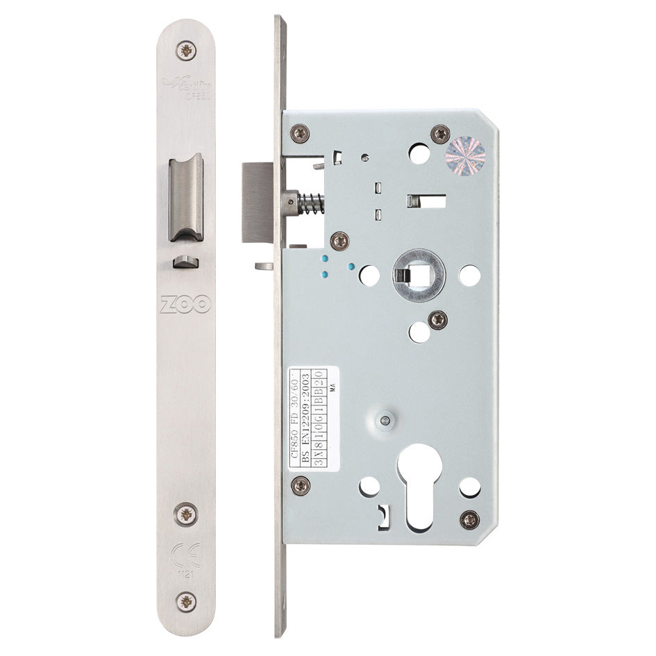 DIN Night Latch - 72mm Centres - Backset 55mm