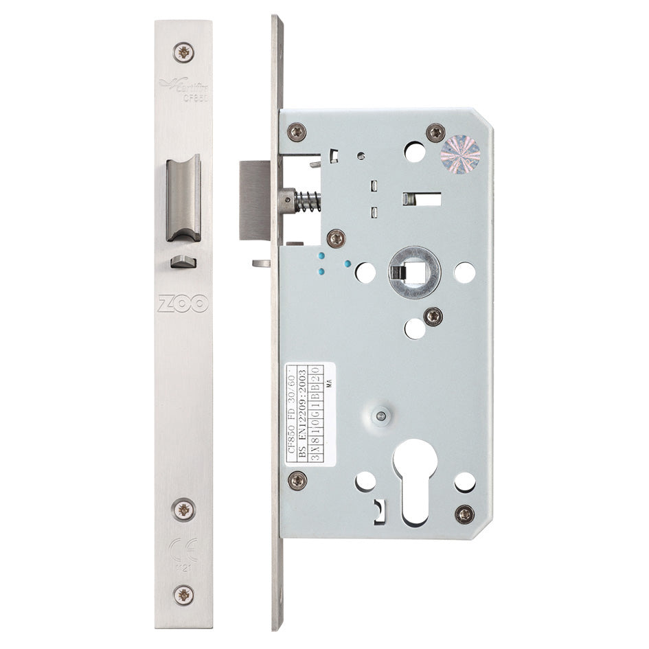 DIN Night Latch - 72mm Centres - Backset 55mm