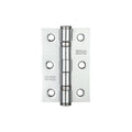 Zoo Hardware Door Hinge 2 Ball Bearing measuring 3" x 2" x 2mm, constructed from metal with a polished finish, featuring a central pivot and multiple mounting holes on each side.