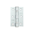 Zoo Hardware Door Hinge 2 Ball Bearing measuring 3" x 2" x 2mm, constructed of metal with a polished finish, featuring four holes for easy installation.