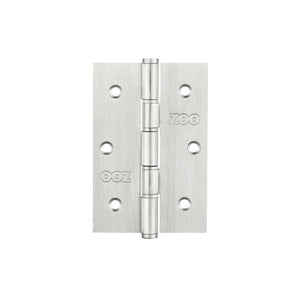 Zoo Hardware Stainless Steel Slim Knuckle Door Hinge measuring 76 x 52 x 1.5mm, featuring a brushed finish with six mounting holes for secure installation.