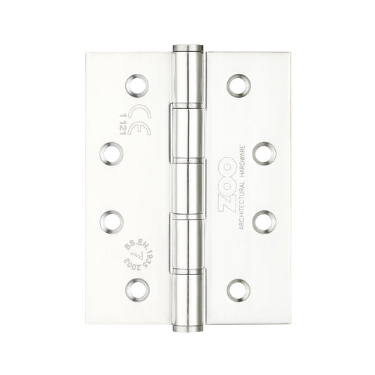 Zoo Hardware Grade 7 4 Washered Hinge in stainless steel, measuring 102 x 76 x 2mm, features six mounting holes for easy installation.