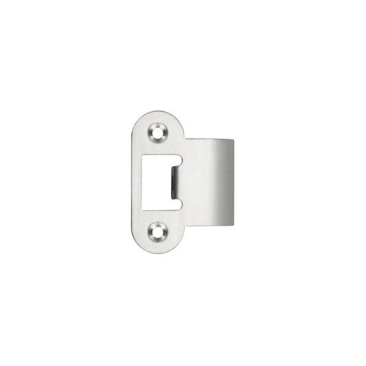 Zoo Hardware Spare Extended Radius Tongue Strikes designed for ZTLKA and ZTLA Tubular Latches, featuring a sleek stainless steel finish, and intended for use as a strike only, without box or screws.