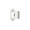 Zoo Hardware Tubular Latch Tongue Strikes in polished brass, designed as a spare component with a rounded shape and two visible screw holes for installation.