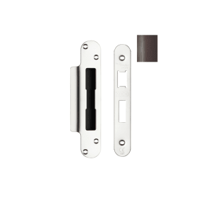Zoo Hardware Spare Radius Accessory Pack for UK Sashlock, including forend, strike, and screws in a polished silver finish with a sleek design.