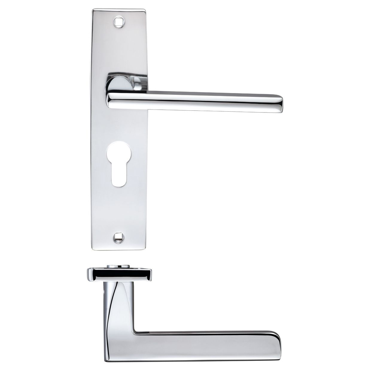 Venice Lever Euro Lock (47.5mm Centres) On Backplate - 180x43mm