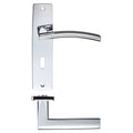 Zoo Hardware Amalfi Lever Lock with 57mm centres on backplate, measuring 180x43mm, features a polished chrome finish and a modern lever handle design.